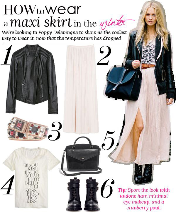 how to wear a maxi skirt