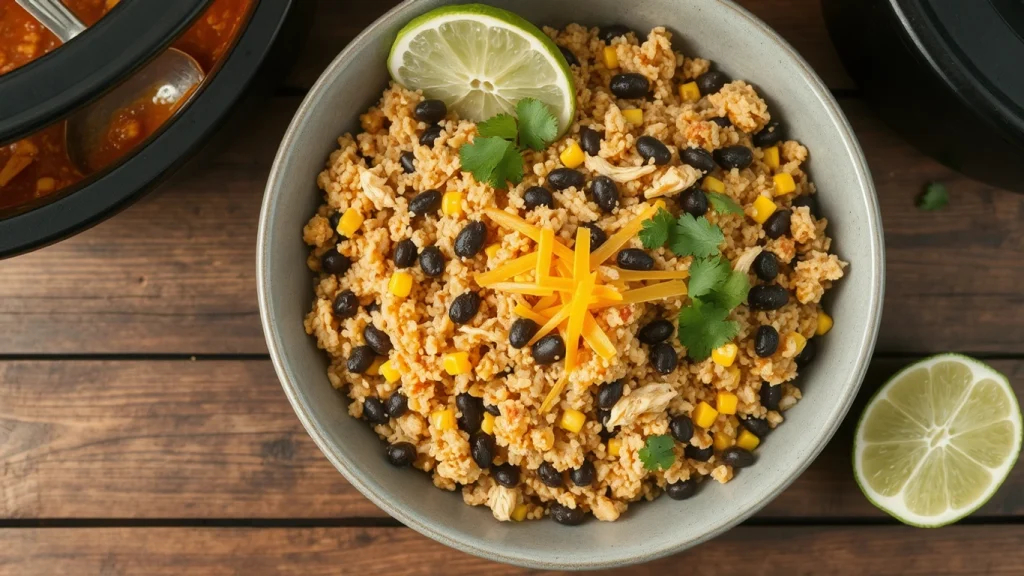 Slow Cooker Chicken Enchilada Quinoa