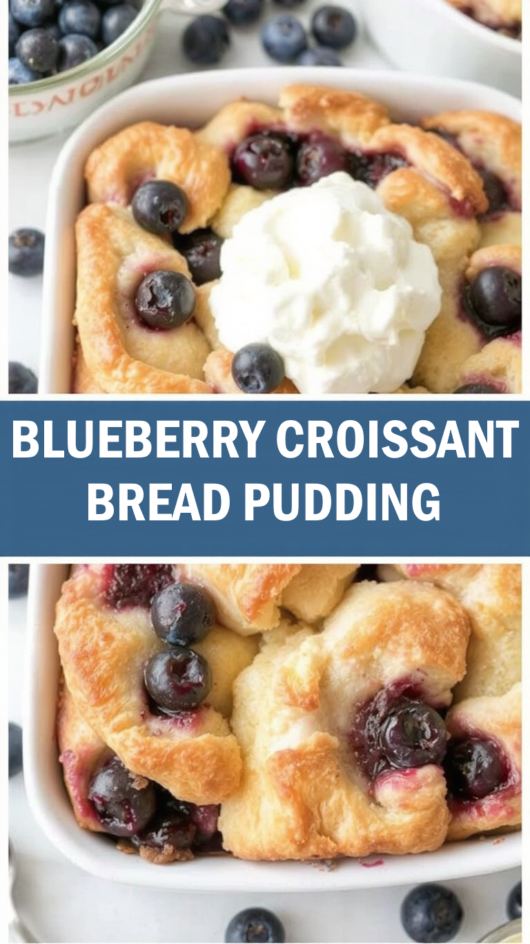 BLUEBERRY CROISSANT BREAD PUDDING