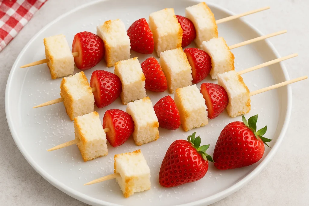 Strawberry Angel Food Cake Kabobs