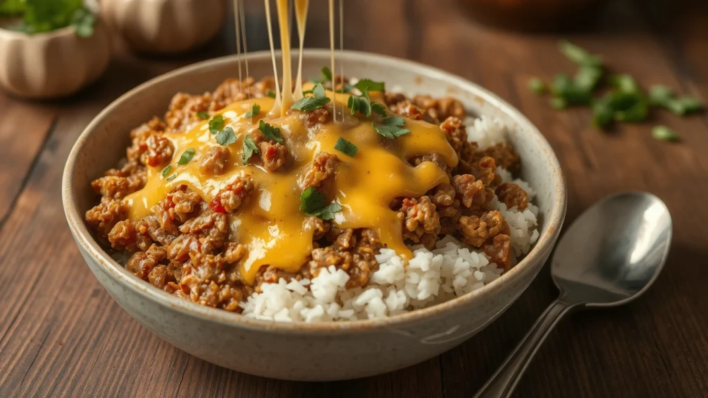 Cheesy Ground Beef Rice