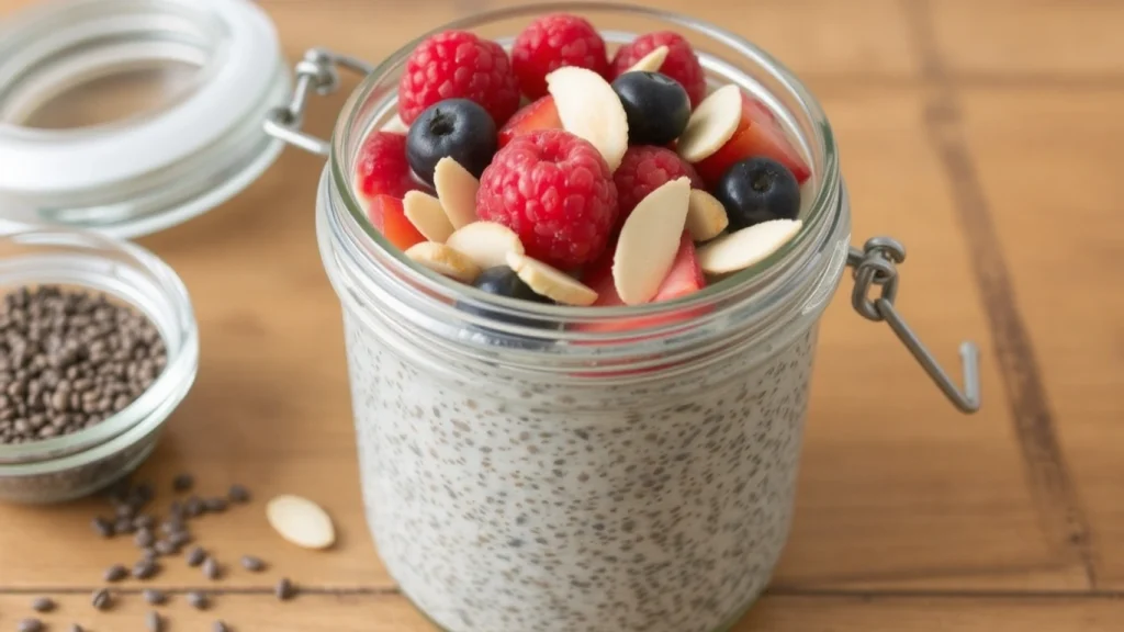 Chia Pudding with Berries and Almond Milk