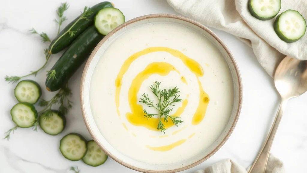 Cold Cucumber Soup with Yogurt and Dill