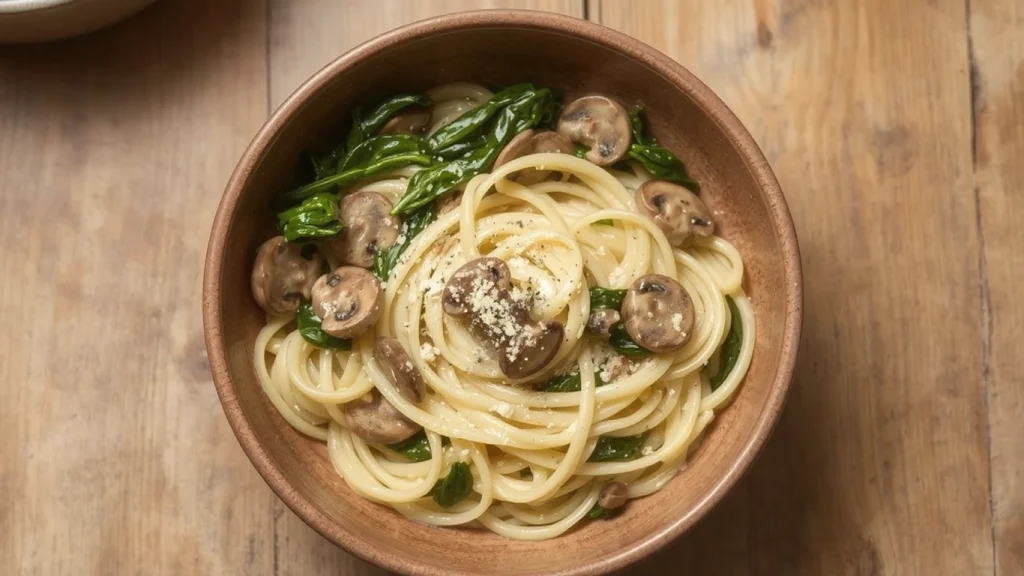 Creamy Spinach Mushroom Pasta