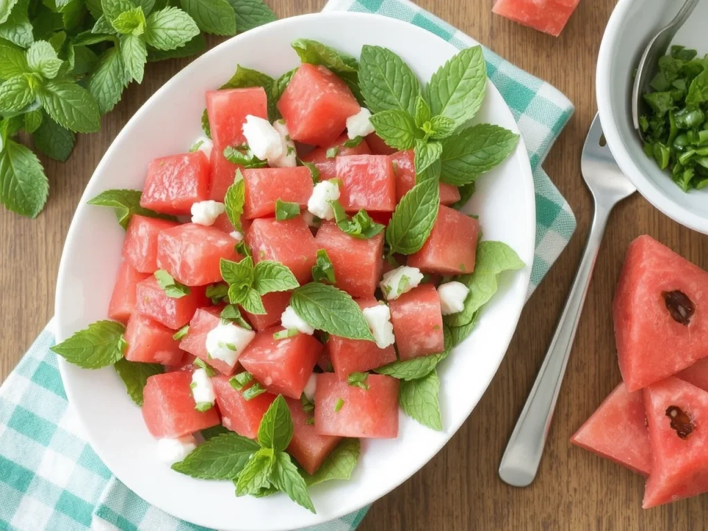 Fresh Watermelon Mint Salad for Hot Summer Days