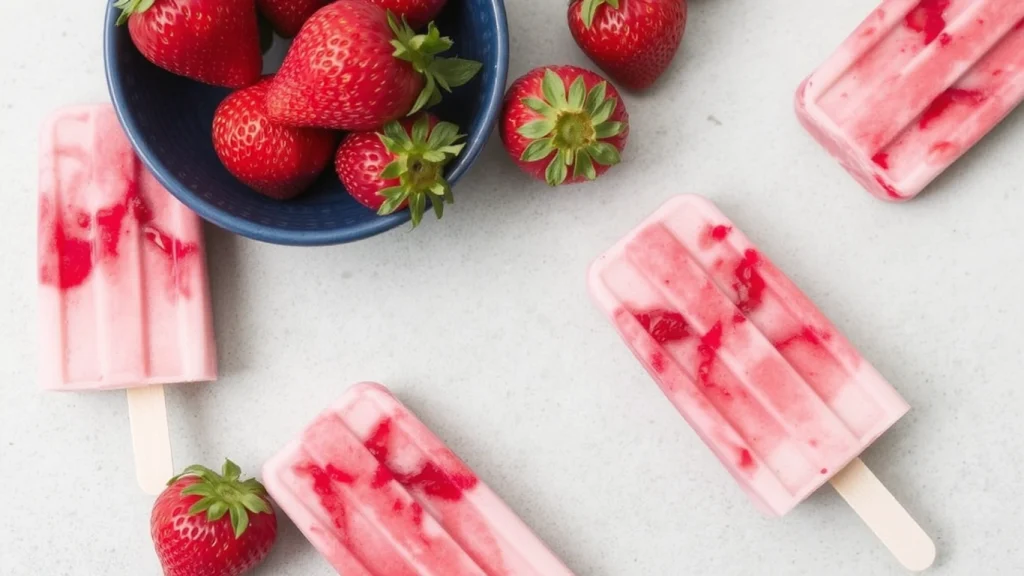 Homemade Strawberry Popsicles