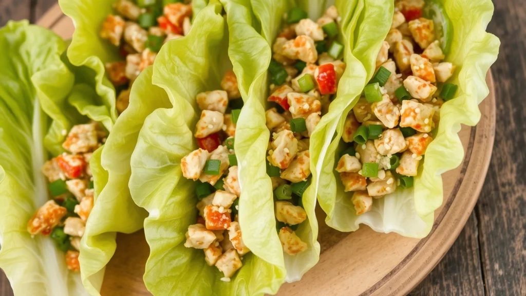 Lettuce Wraps with Chicken and Veggies