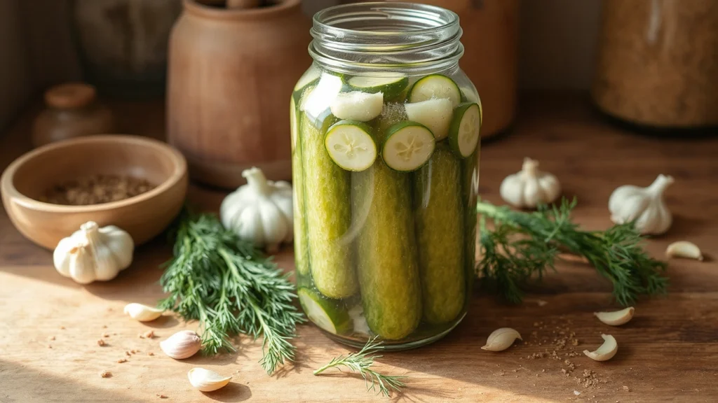 Quick Pickled Cucumbers Without Vinegar