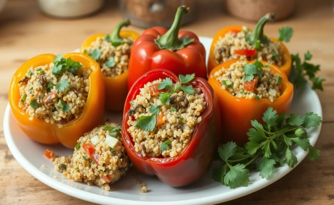 Quinoa Stuffed Peppers – Healthy & Easy