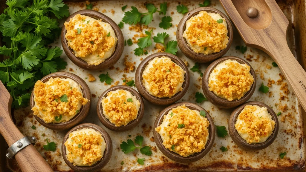 Stuffed Mushrooms with Cheese and Herbs