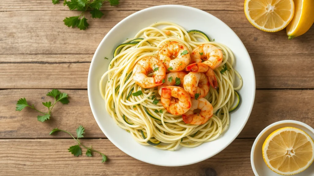 Zucchini Noodles with Garlic Shrimp