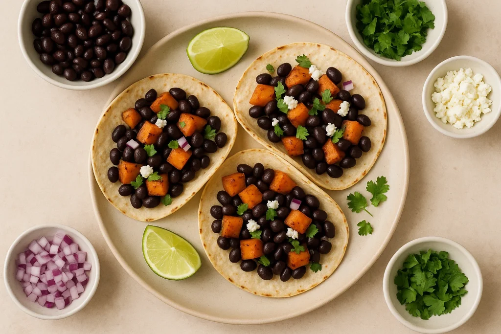 15-Minute Sweet Potato and Black Bean Tacos
