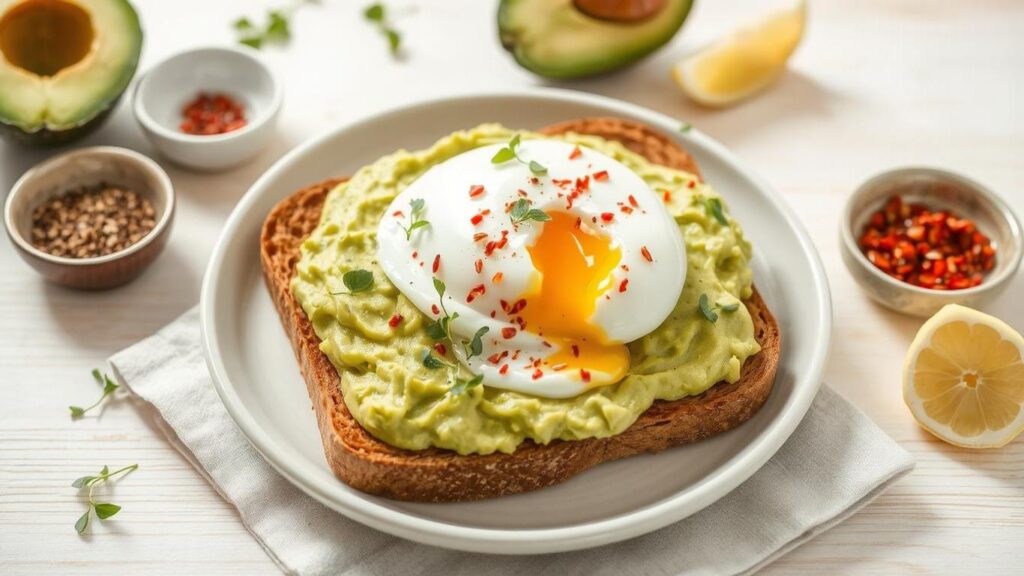 Avocado Toast with Poached Egg and Chili Flakes