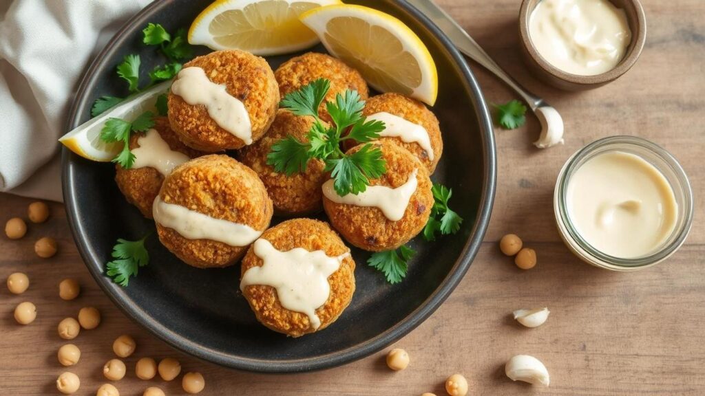 Baked Falafel with Tahini Sauce