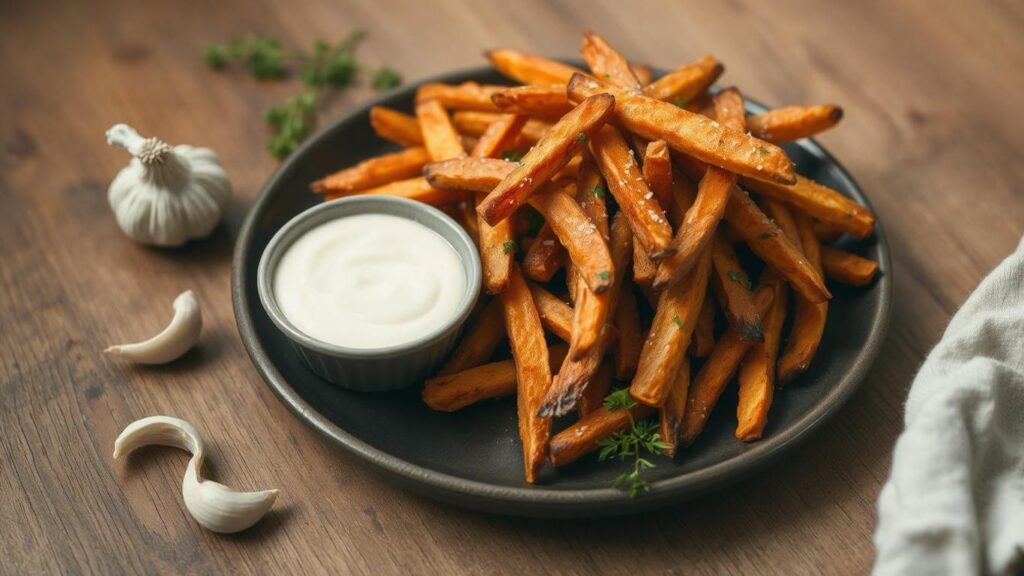 Baked Sweet Potato Fries with Garlic Aioli