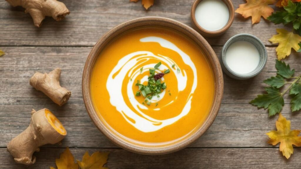 Butternut Squash Soup with Coconut Milk and Ginger