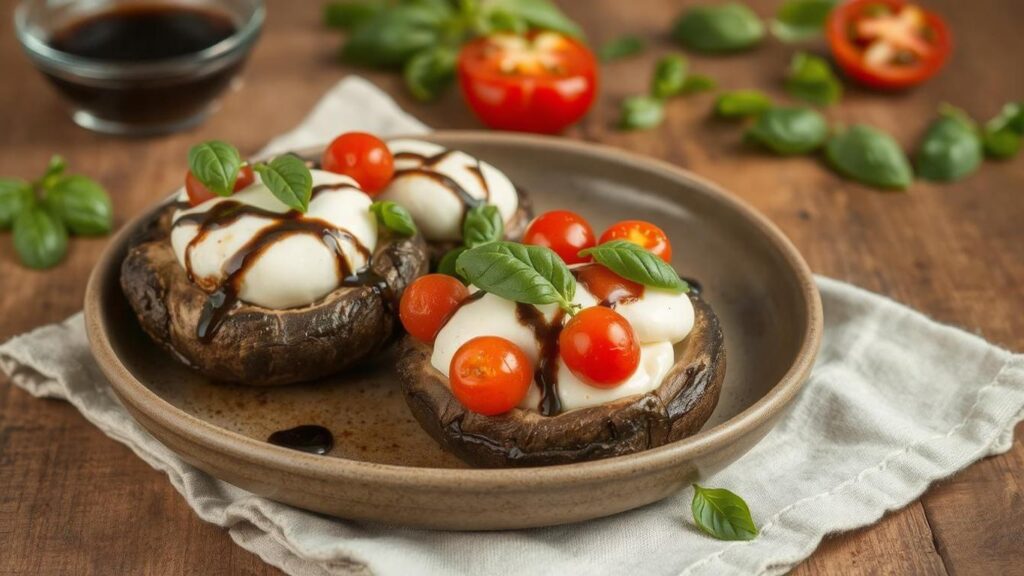 Caprese Stuffed Portobello Mushrooms