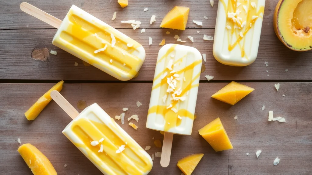 Creamy Mango Yogurt Ice Pops