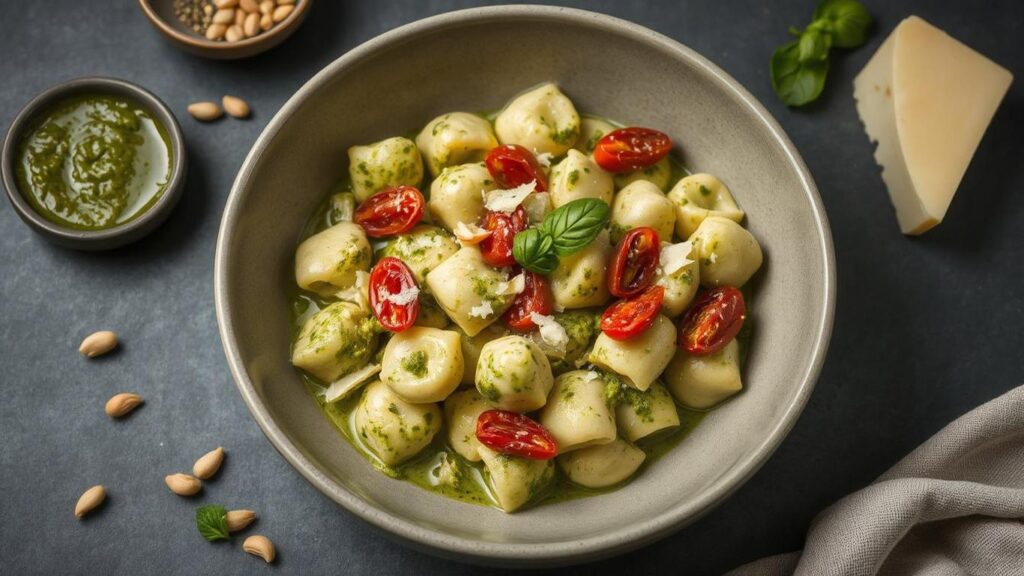 Creamy Pesto Gnocchi with Sun-Dried Tomatoes