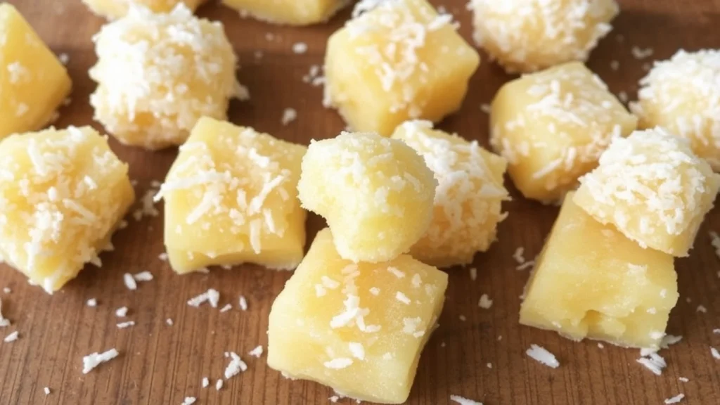 Frozen Pineapple Coconut Bites