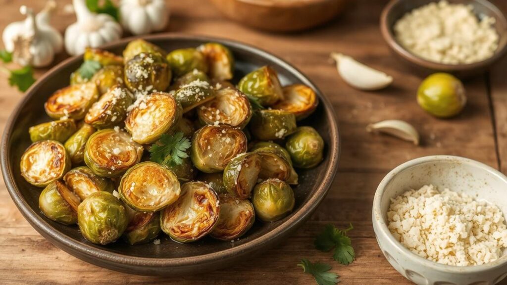 Garlic Parmesan Roasted Brussels Sprouts