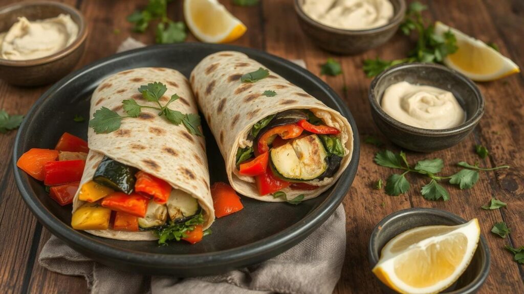 Grilled Vegetable and Hummus Wrap