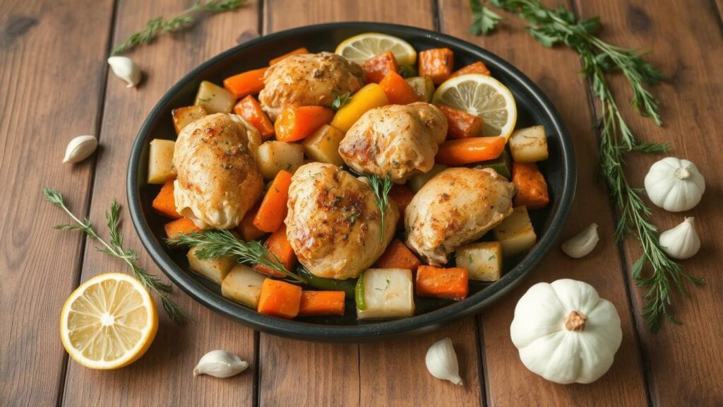Herbed Lemon Chicken with Roasted Vegetables