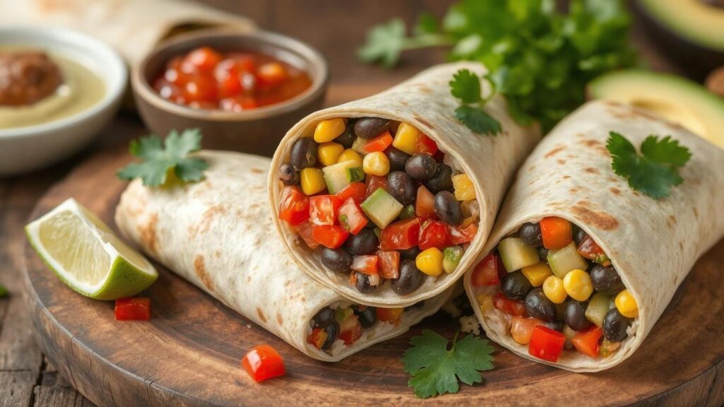 Loaded Veggie and Black Bean Burritos