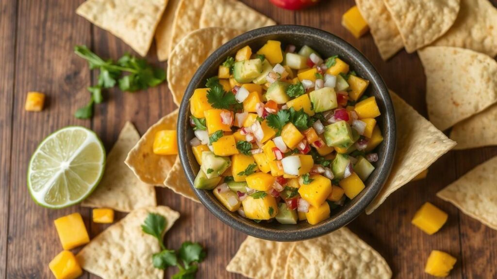 Mango and Avocado Salsa with Tortilla Chips