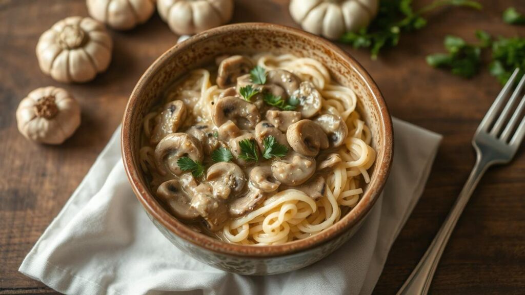 Mushroom Stroganoff with Creamy Sauce