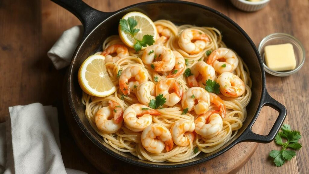 One-Pot Garlic Butter Shrimp Pasta
