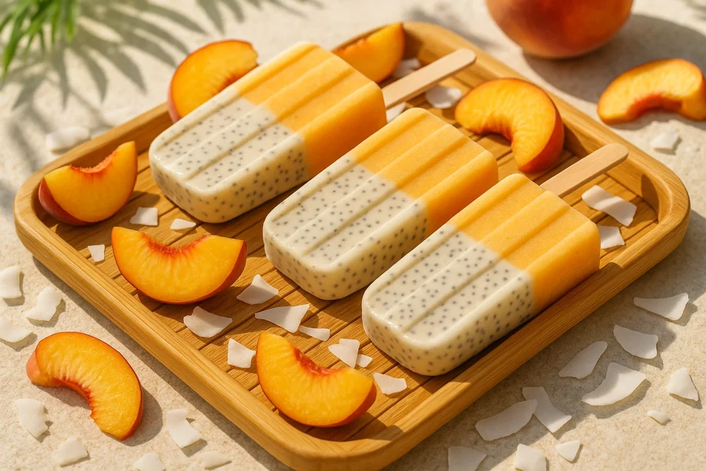 Peach Coconut Chia Pops