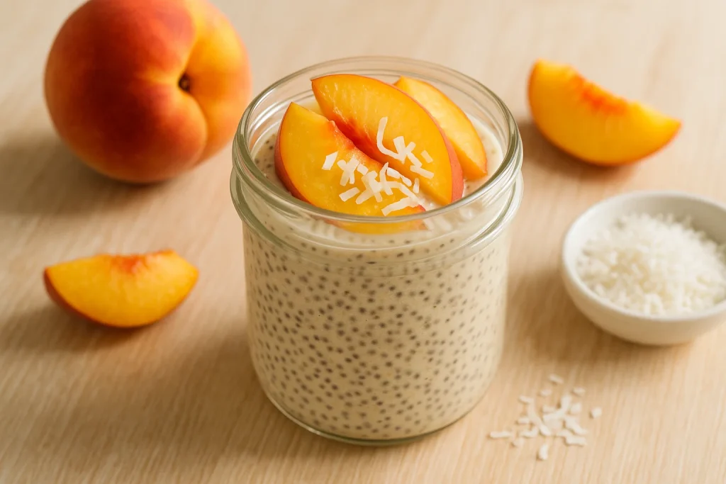 Peach Coconut Chia Pudding