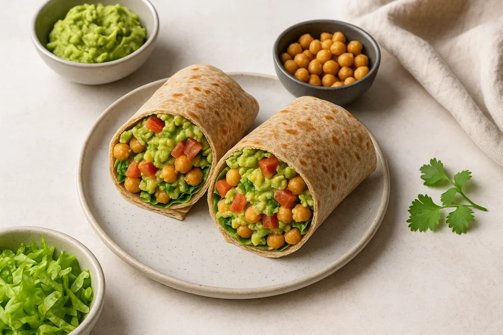 Quick 15-Minute Avocado Chickpea Wrap