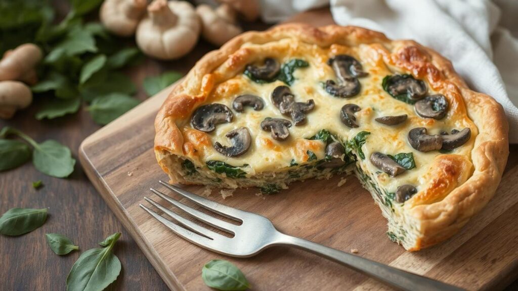 Savory Mushroom and Spinach Quiche