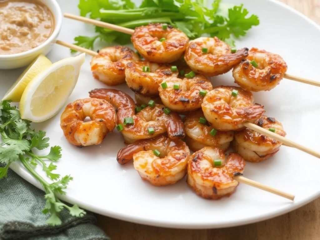 Spicy Honey Garlic Shrimp Skewers