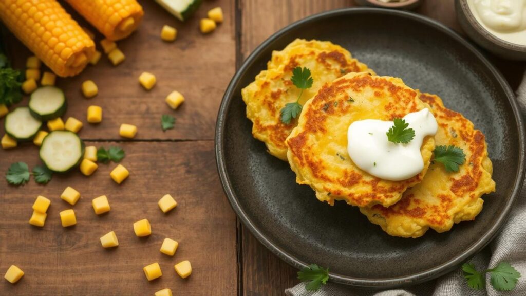 Sweet Corn and Zucchini Fritters