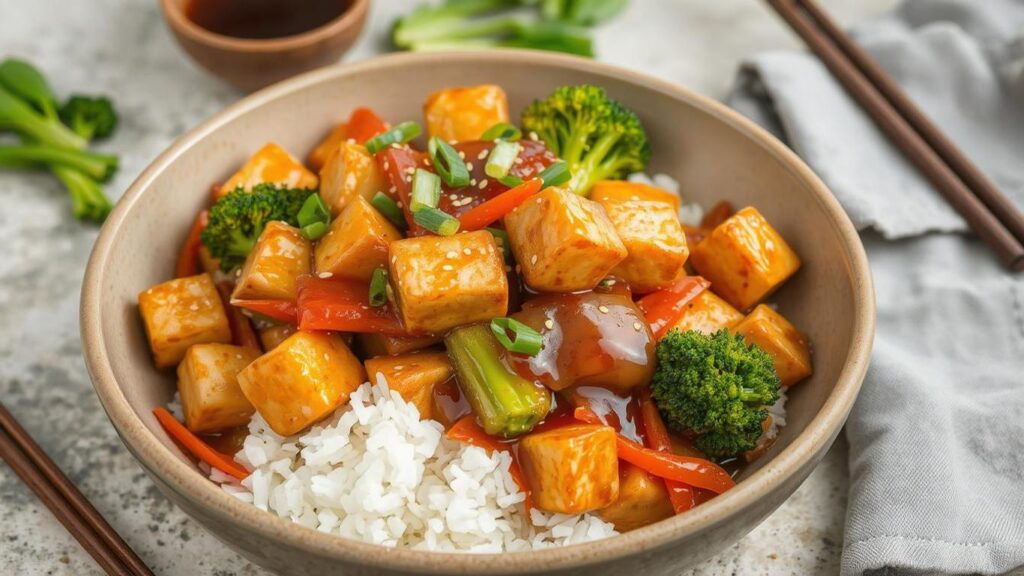 Teriyaki Tofu Stir-Fry with Broccoli and Carrots