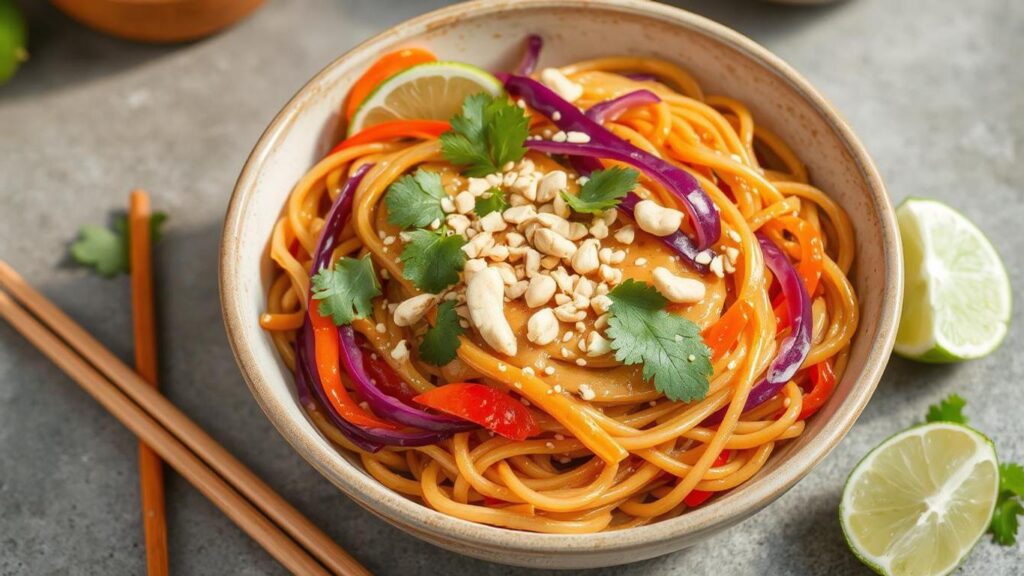 Thai Peanut Noodles with Crunchy Veggies