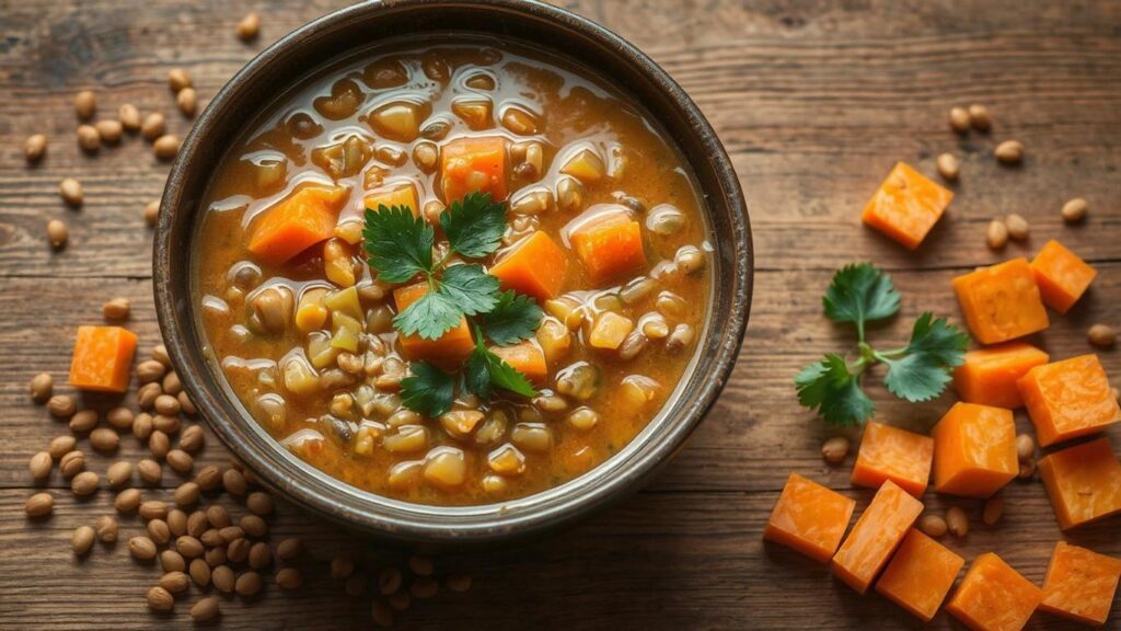 Vegan Lentil Soup with Carrots and Celery