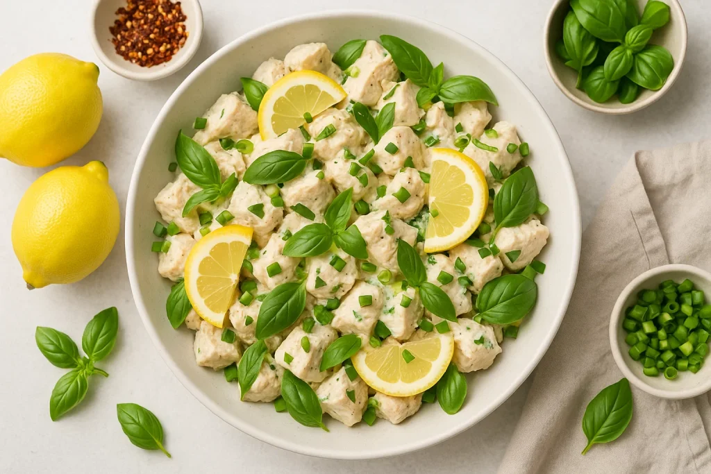 Zesty Lemon Basil Chicken Salad