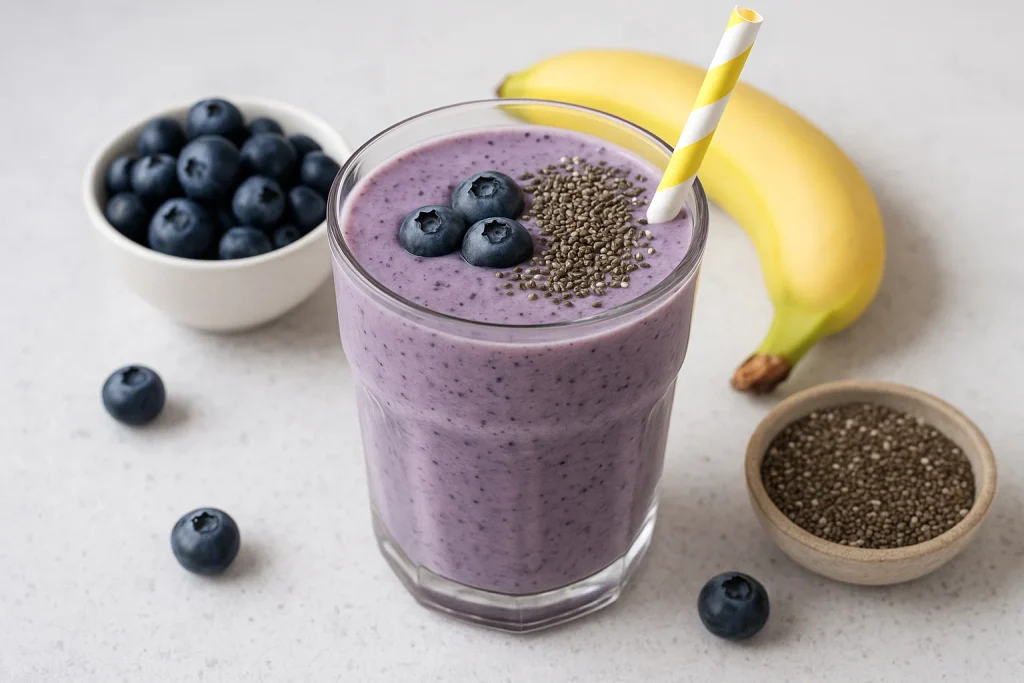 Blueberry Banana Smoothie with Chia Energy Boost