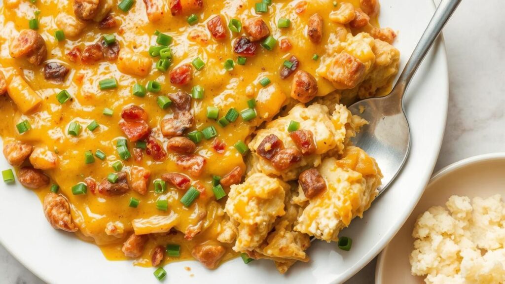 Cheesy Loaded Chicken & Potato Bake