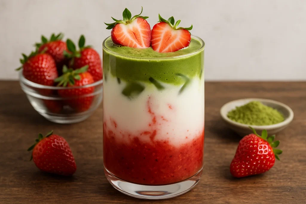Creamy Strawberry Matcha Latte Recipe