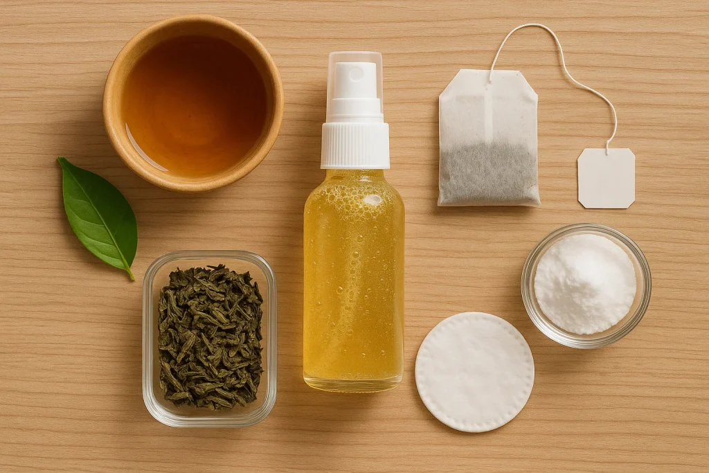DIY Green Tea Toner for Clear Skin