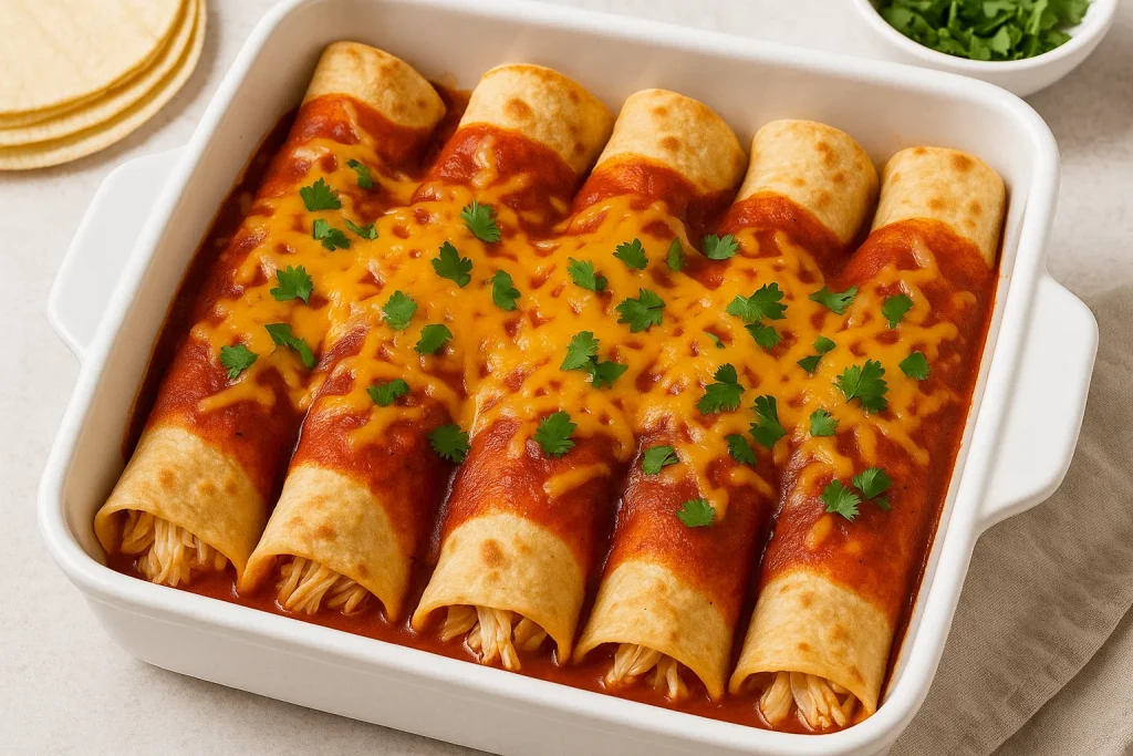 Easy Chicken Enchiladas with Rotisserie Chicken