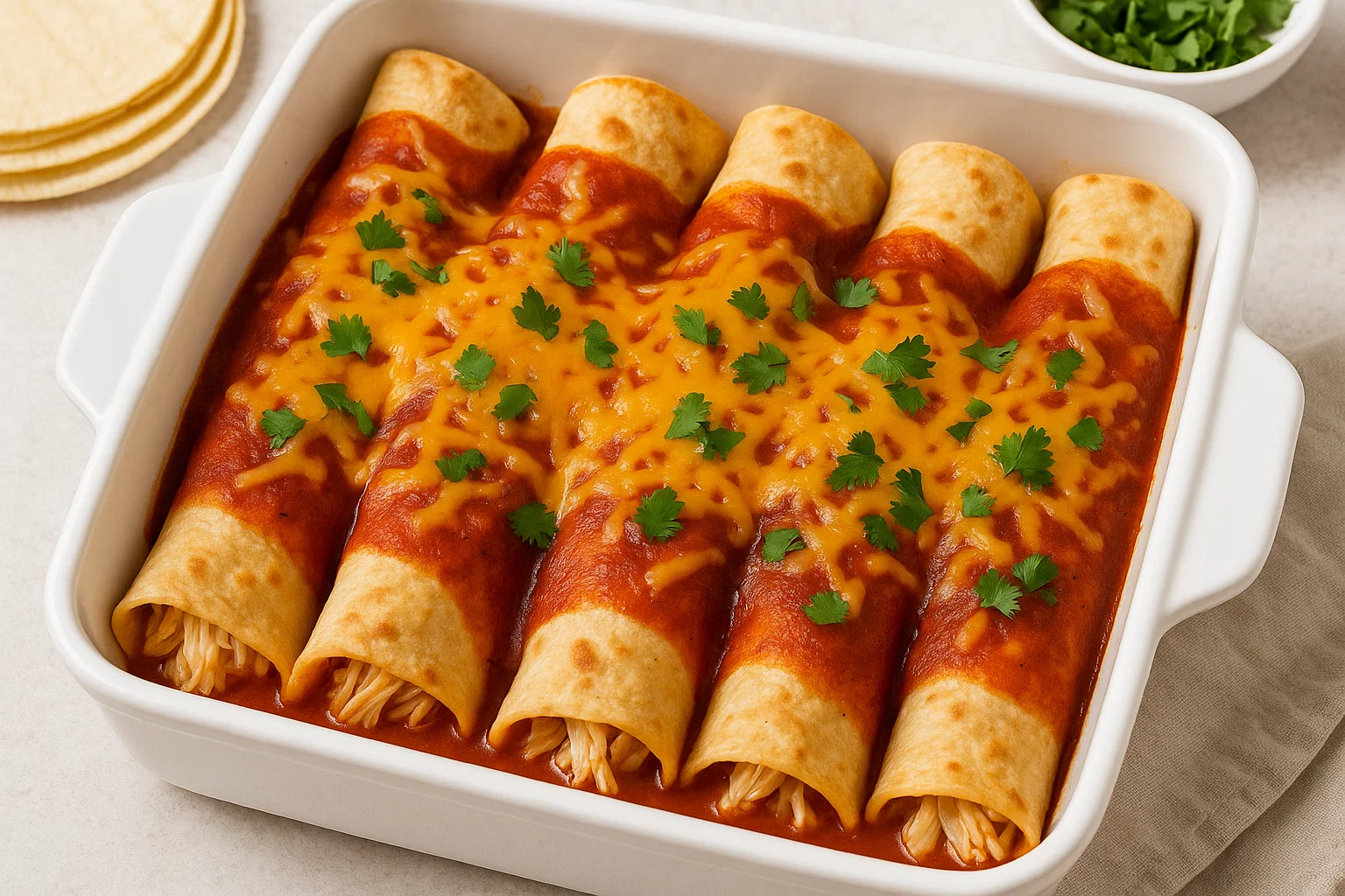 Easy Chicken Enchiladas with Rotisserie Chicken
