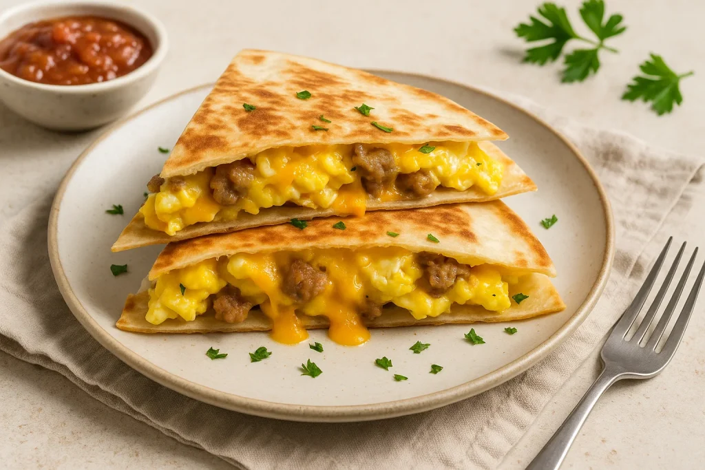 Savory Breakfast Quesadilla with Egg and Cheese