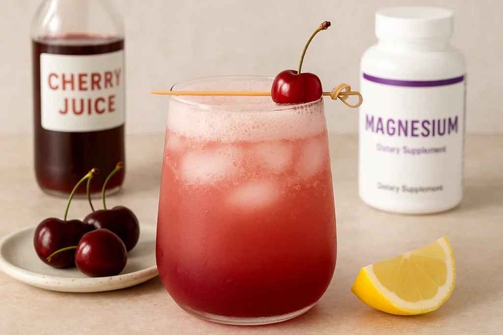 Sleepy Girl Mocktail Recipe with Cherry and Magnesium