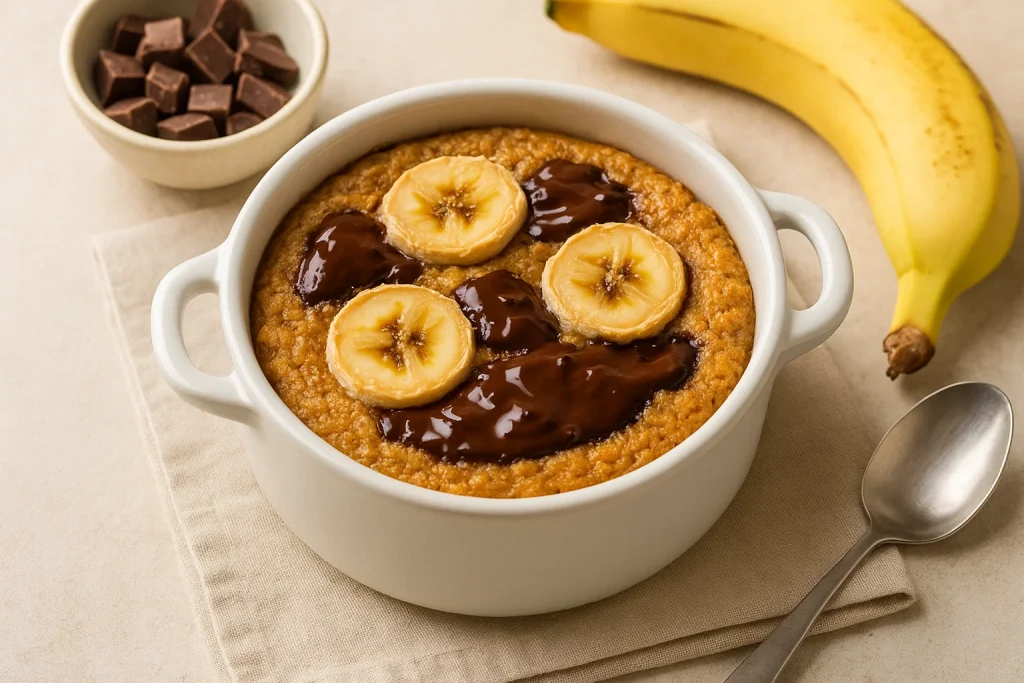 Viral Baked Oats with Chocolate and Banana